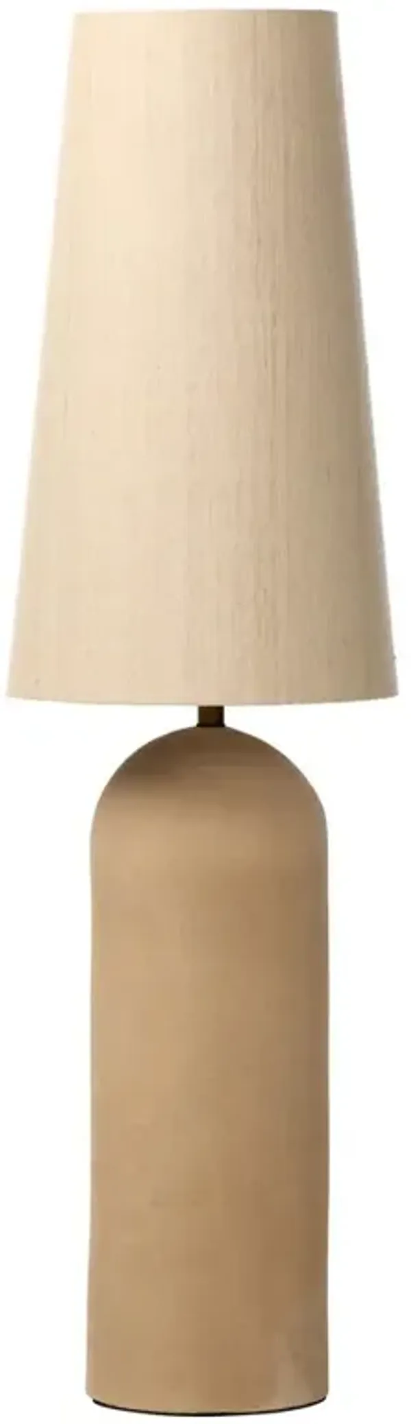 Posie Coastal Beach Speckled Beige Ceramic Floor Lamp
