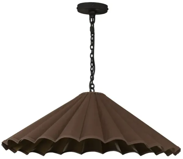 Fiorella French Country Brown Scalloped Shade Pendant