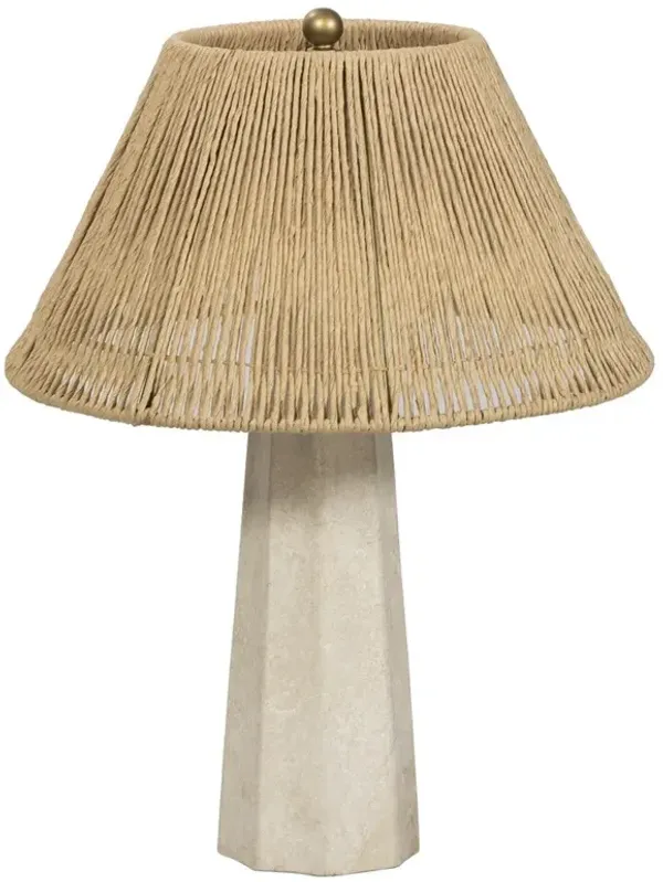 Astra Coastal Natural Rush Shade Cream Marble Table Lamp