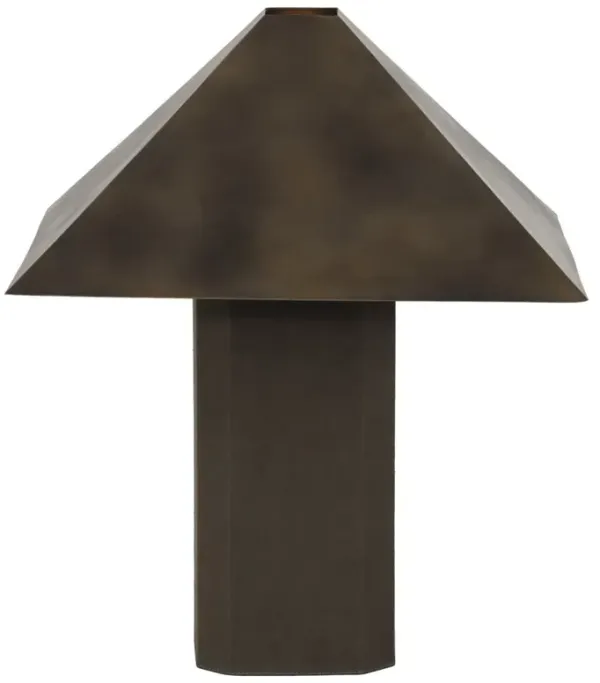 Kenric Updated Traditional Burnished Brass Iron Shade Table Lamp