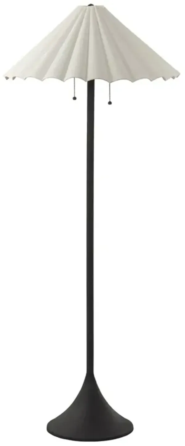 Fiorella French Country Cream Scalloped Shade Floor Lamp