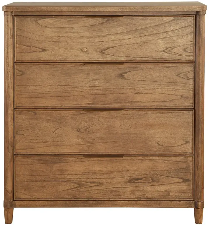 Callum Modern Classic Brown Wood Tall Chest