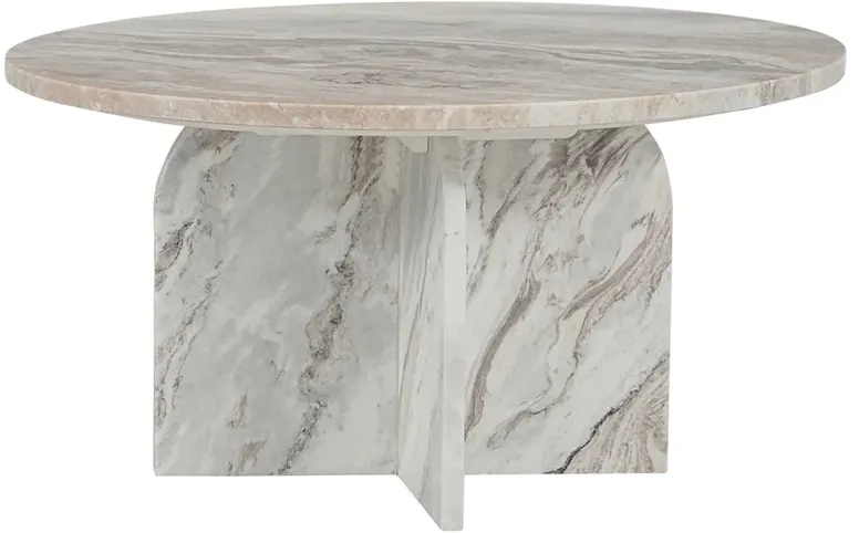 Melanie Modern Classic Grey Marble Round Coffee Table
