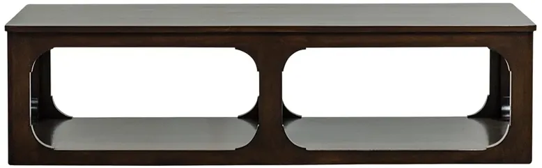 Talbot Updated Traditional Dark Brown Wood Rectangular Coffee Table - 68"