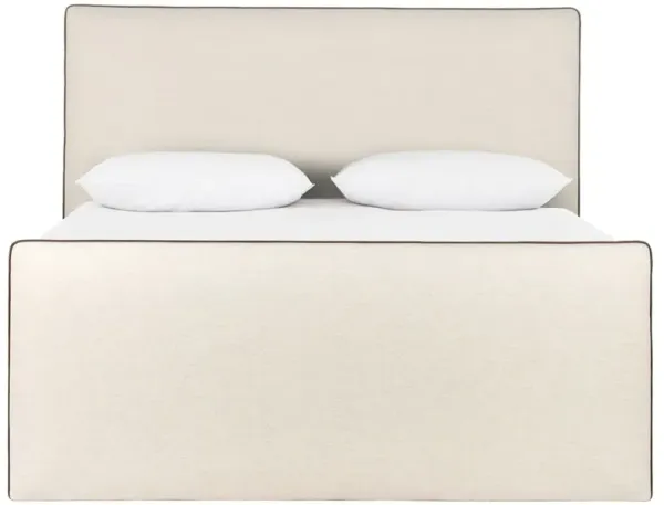 Cambria Modern Classic Cream Crypton Brown Pipe Bed - King