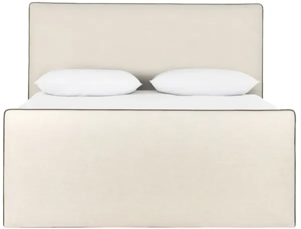 Cambria Modern Classic Cream Crypton Brown Pipe Bed - Queen