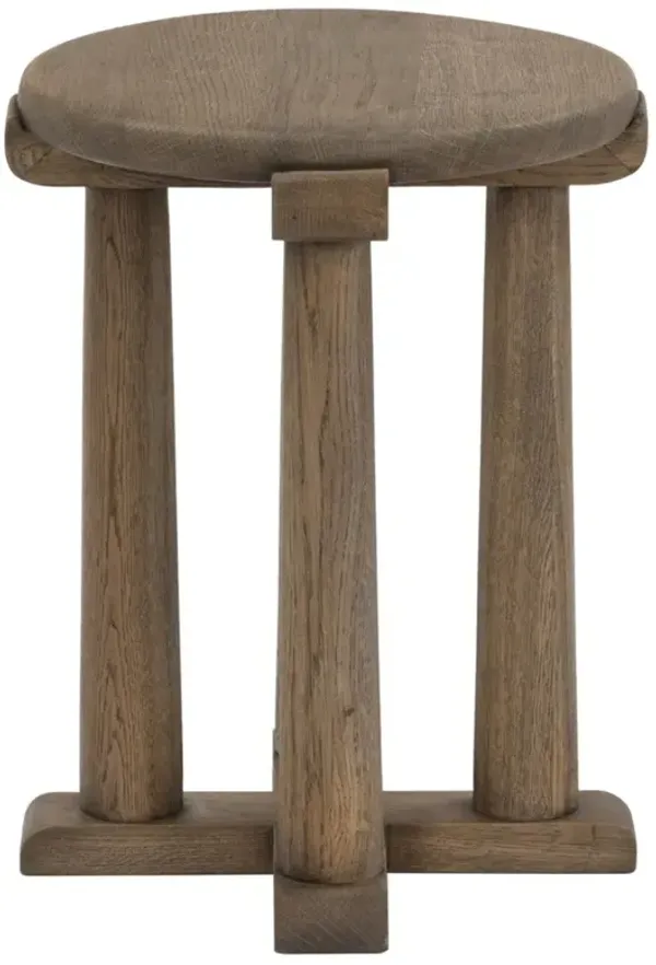 Fonterra Updated Traditional Warm Natural Oak Round Stool