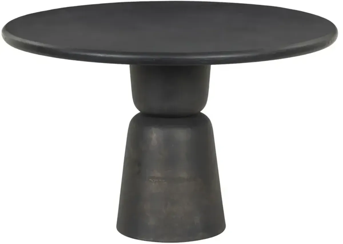 Brixton Modern Classic Distressed Bronze Aluminum Round Outdoor Dining Table - 42"