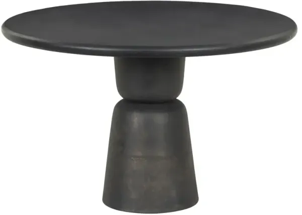 Brixton Modern Classic Distressed Bronze Aluminum Round Outdoor Dining Table - 42"