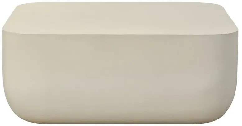 Yvonne Modern Classic White Concrete Outdoor Block Coffee Table