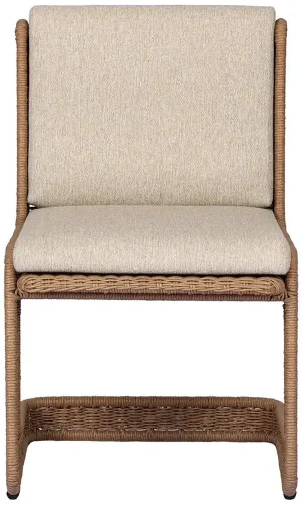 Katrine Coastal Beach Brown Woven Outdoor Dining Chair