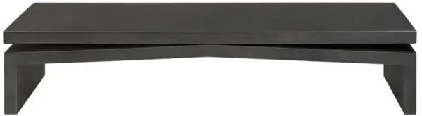 Rayan Modern Classic Black Concrete Rectangular Outdoor Coffee Table