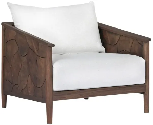 Ridge Rustic Lodge Dark Brown Teak Outdoor Lounge Arm Chair