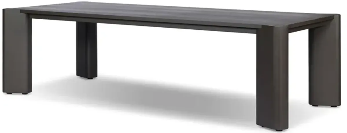 Soho Modern Classic Bronze Aluminum Rectangular Outdoor Dining Table - 106"