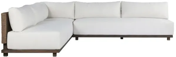 Wayford Coastal Beach Dark Brown Woven Outdoor Corner Sectional - 126"