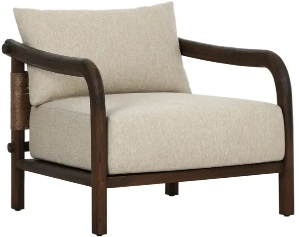 Boda Rustic Lodge Brown Teak Outdoor Lounge Arm Chair