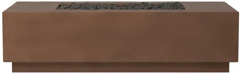Kriston Industrial Brown Concrete Propane Rectangular Outdoor Fire Table