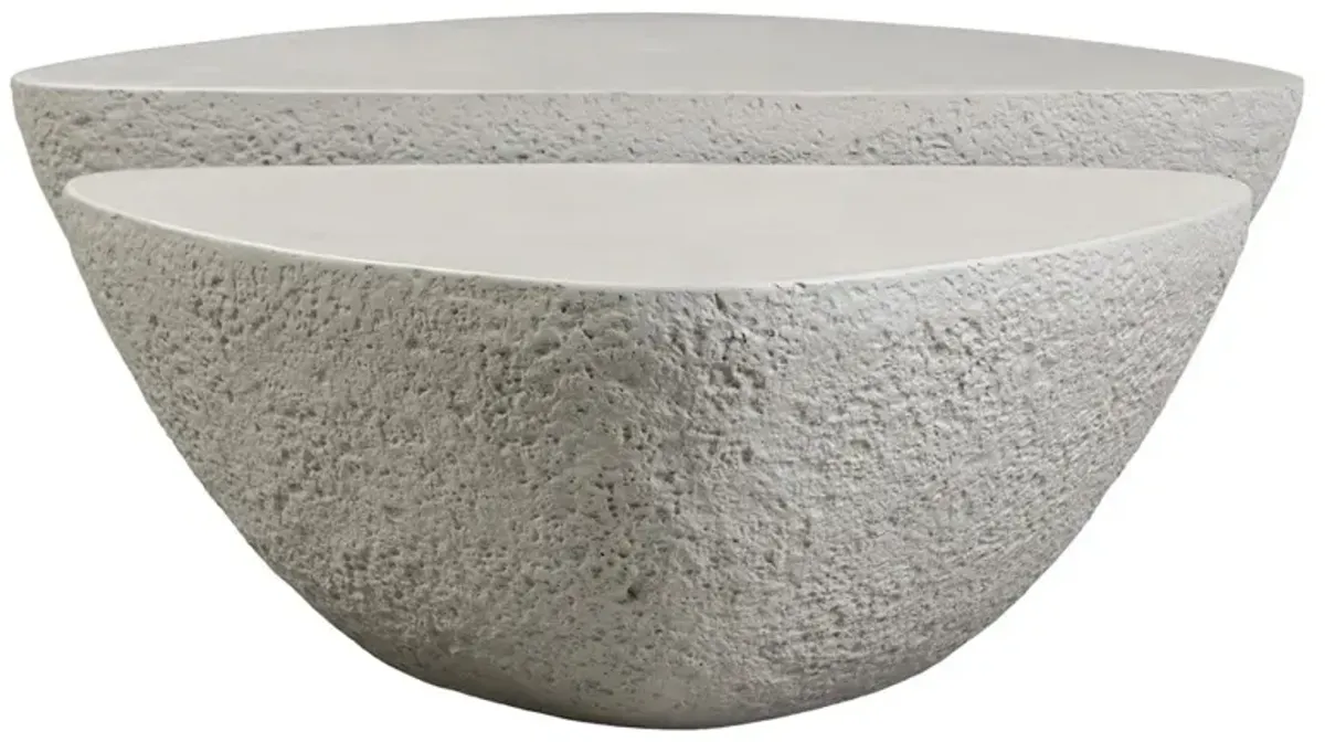 Medina Modern Classic Grey Concrete Outdoor Nesting Coffee Tables