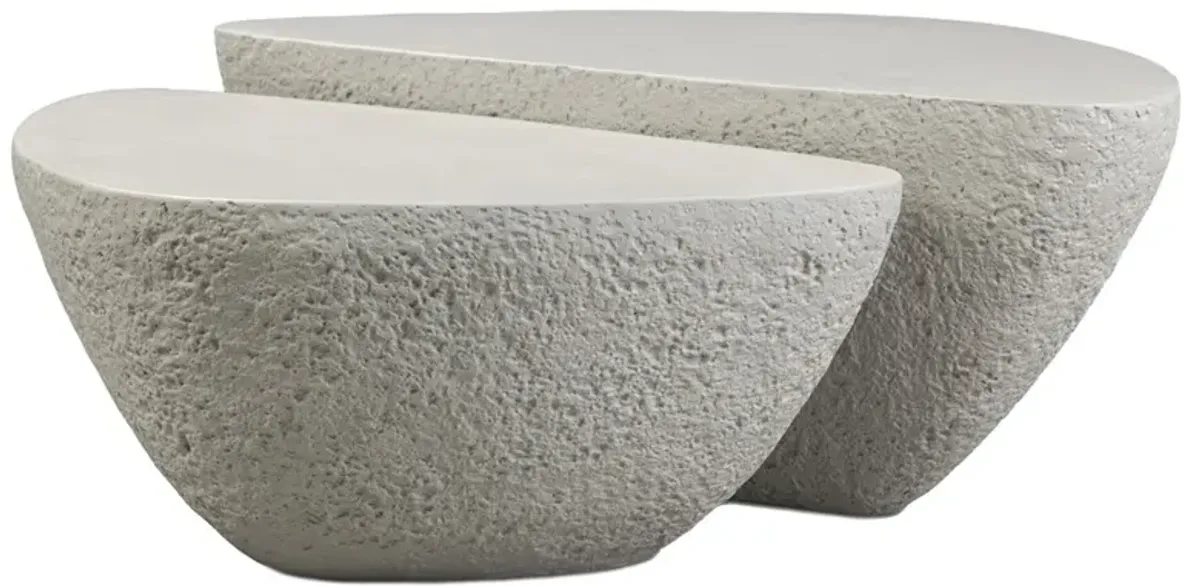 Medina Modern Classic Grey Concrete Outdoor Nesting Coffee Tables