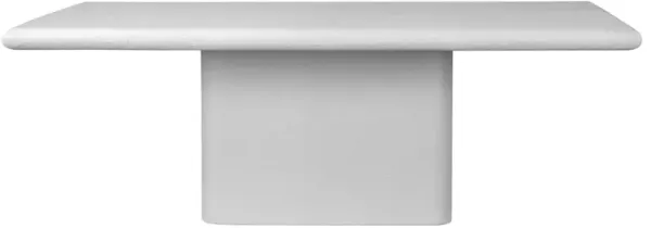 Necchi Modern Classic White Concrete Rectangular Outdoor Dining Table - 84"