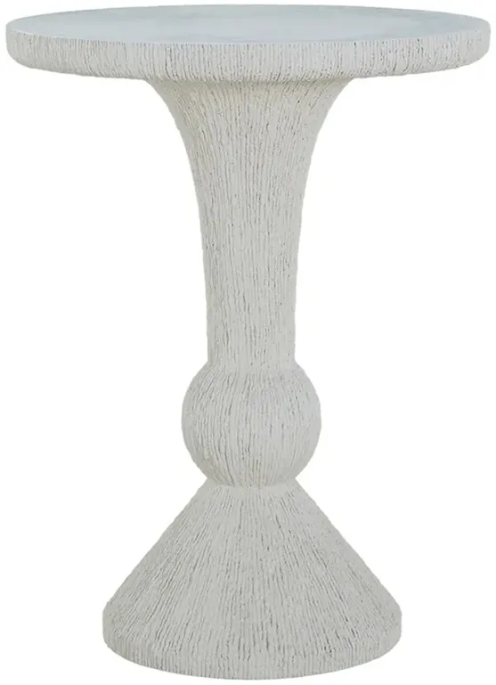 Montello Coastal Beach White Stone Round Outdoor Bar Table - 32"