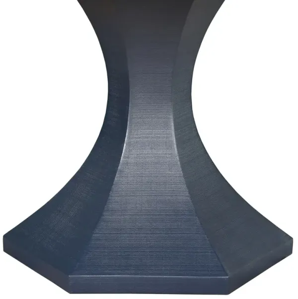 Worlds Away Bryce Modern Classic Navy Linen Wood Dining Table