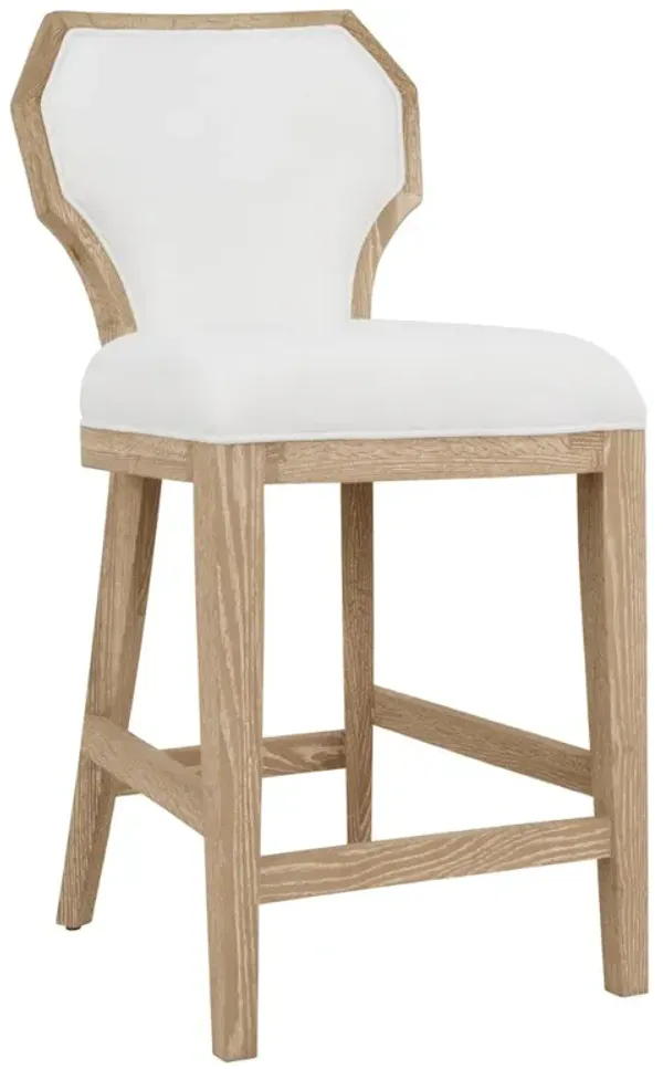 Worlds Away Tally Modern Classic Natural Oak White Performance Counter Stool