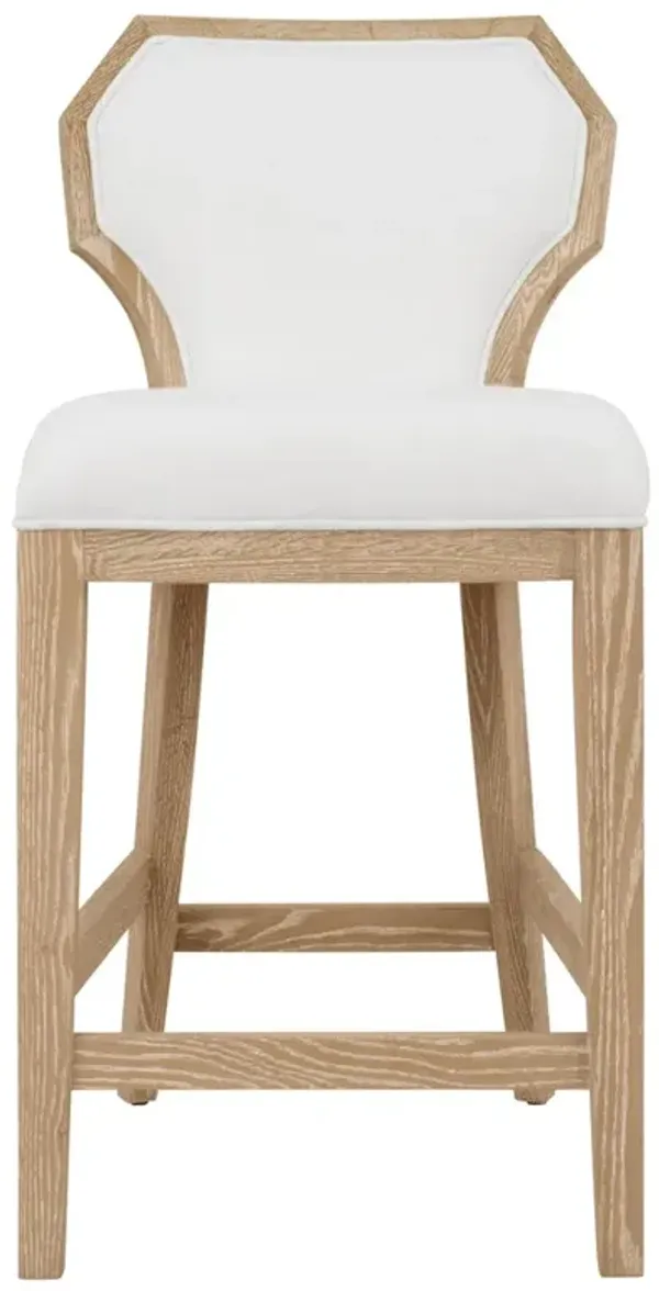 Worlds Away Tally Modern Classic Natural Oak White Performance Counter Stool