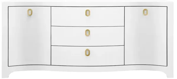 Worlds Away Paulina Modern Classic White Textured Linen Buffet