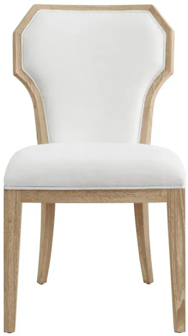 Worlds Away Tally Modern Classic Natural Oak White Performance Dining Chair