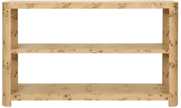Worlds Away Emery Modern Classic Brown Burl Console Table