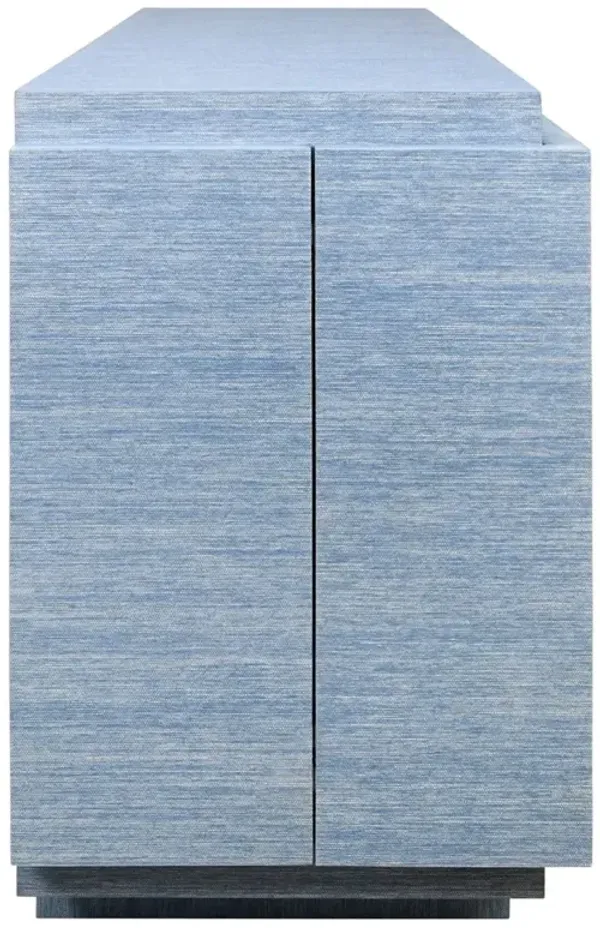 Worlds Away Steele Modern Classic Light Blue Grasscloth Buffet