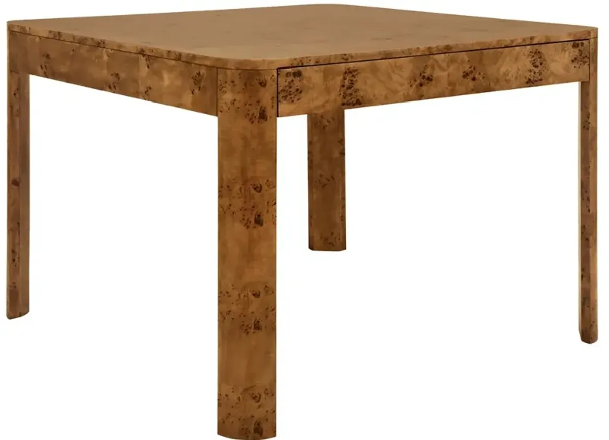 Worlds Away Jett Modern Classic Dark Brown Burl Game Table