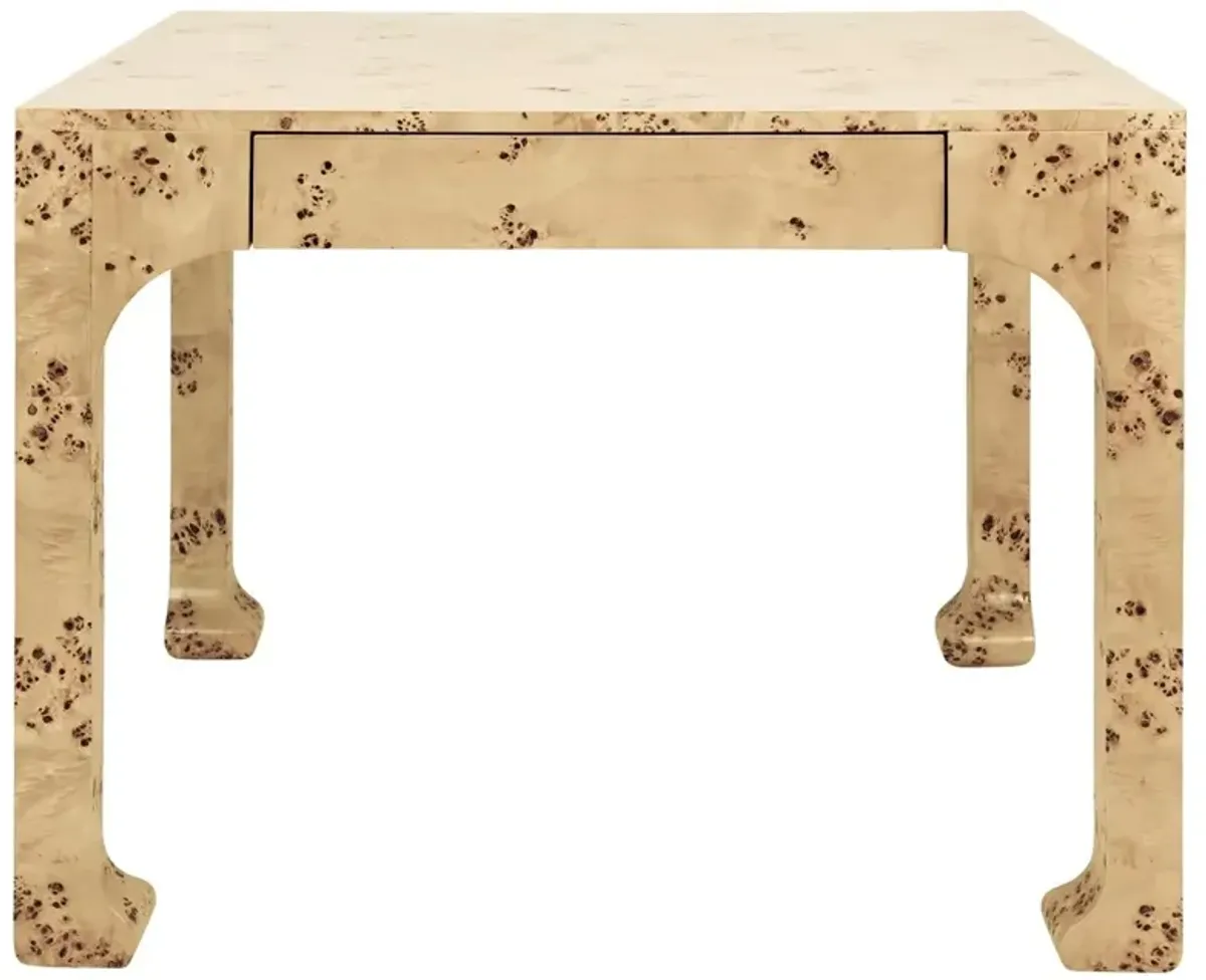 Worlds Away Kerry Modern Classic Brown Burl Game Table