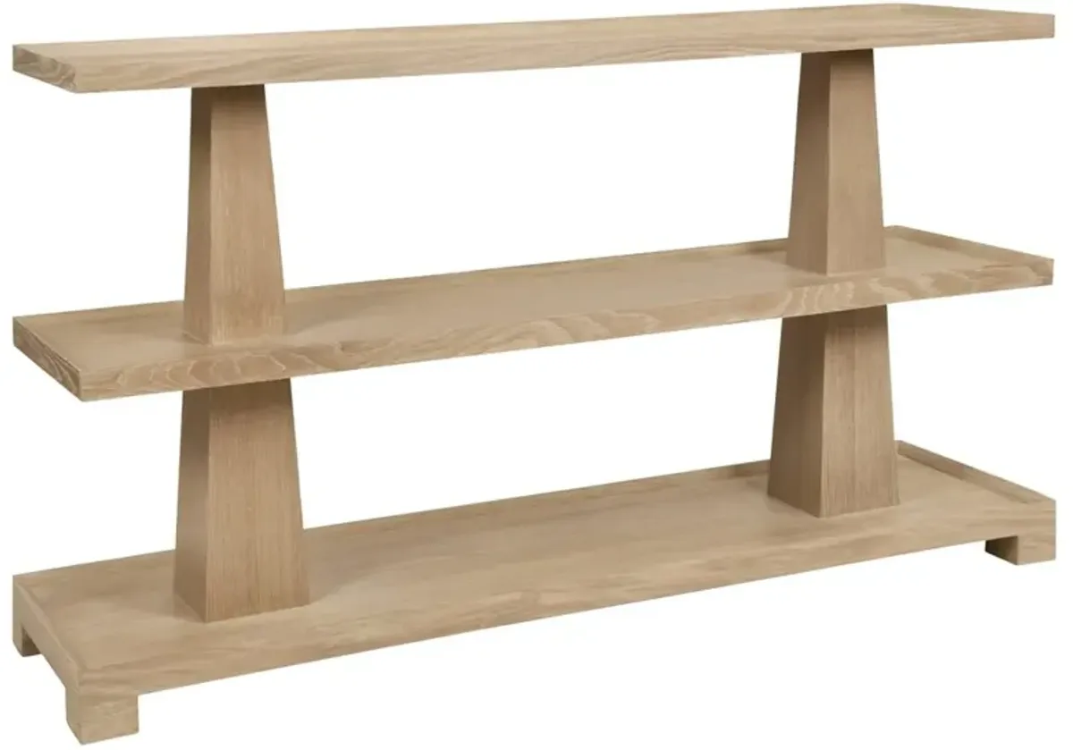 Worlds Away Lowen Modern Classic Natural Oak Console Table