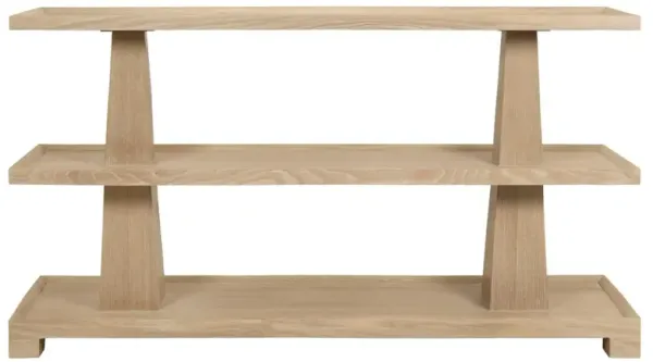 Worlds Away Lowen Modern Classic Natural Oak Console Table