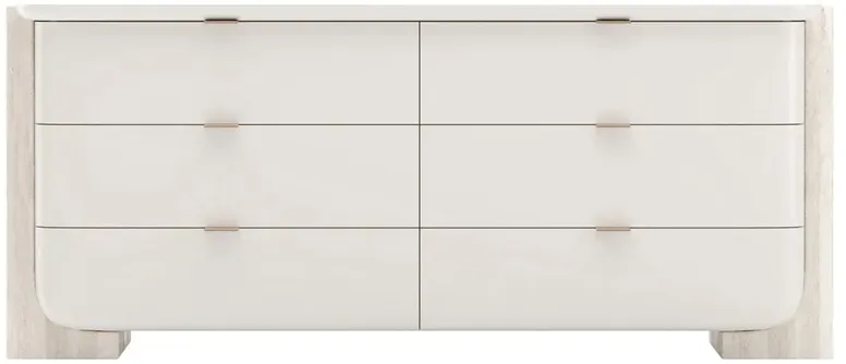 Yssa Modern Classic Latte Wood Travertine Double Dresser