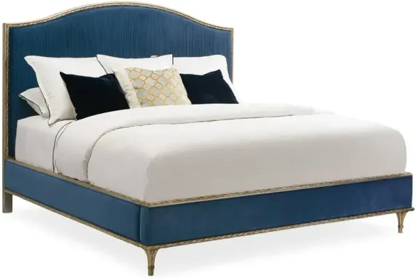 Frank Updated Traditional Blue Performance Wood Bed - King