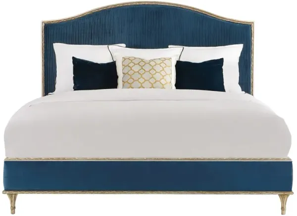 Frank Updated Traditional Blue Performance Wood Bed - King