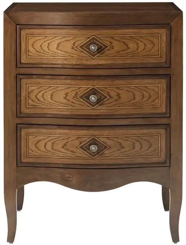 Everett Updated Traditional Distressed Brown Walnut Wood Nightstand