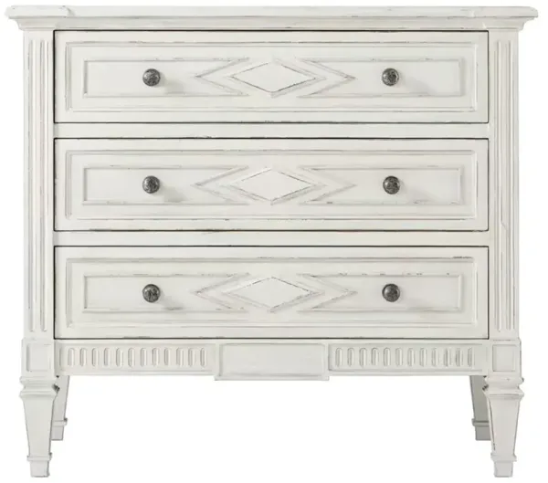 Desmond Updated Traditional Distressed White Wood Bachelor Chest