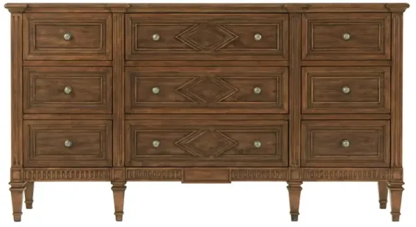 Dylan Updated Traditional Distressed Brown Wood Triple Dresser