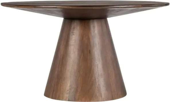 Fotini Rustic Lodge Brown Mango Wood Round Pedestal Dining Table - 54"