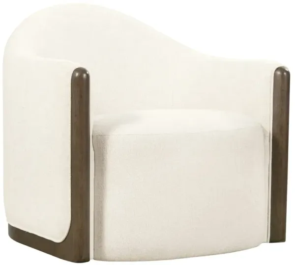 Velaria Modern Classic Cream Upholstered Swivel Chair