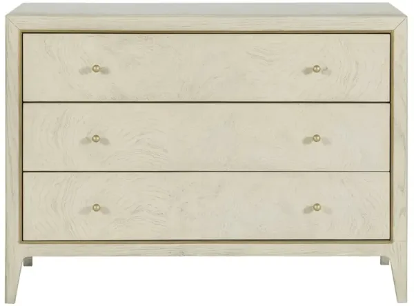 Marivelle Modern Classic Beige Ash Burl Wood Chest
