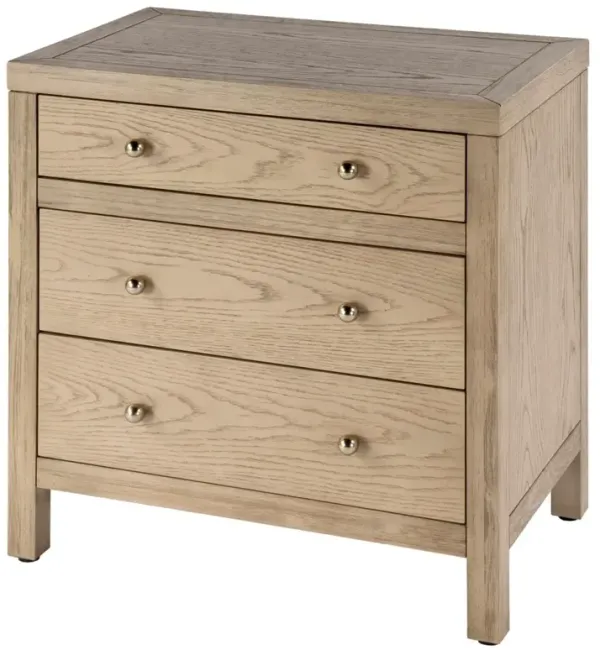 Shay Modern Classic Light Brown Acacia Wood Nightstand
