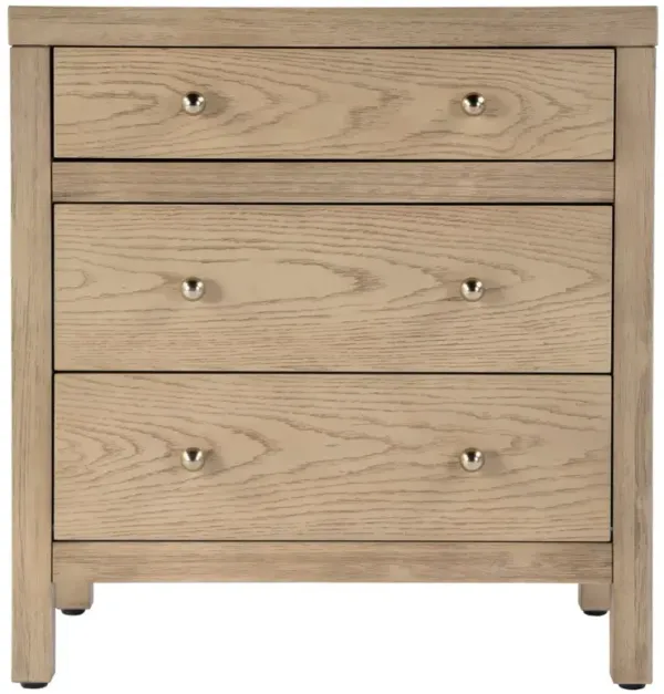 Shay Modern Classic Light Brown Acacia Wood Nightstand