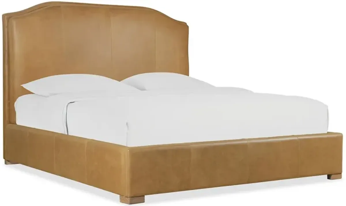 Siena Modern Classic Brown Leather Wood Bed - King