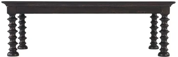 Alison Updated Traditional Distressed Black Wood Rectangular Coffee Table