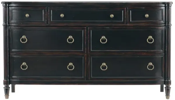 Steph Updated Traditional Aged Black Wood Double Dresser